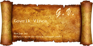 Govrik Vince névjegykártya